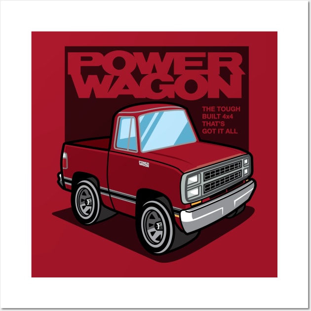 Impact Red - Power Wagon (1980) Wall Art by jepegdesign